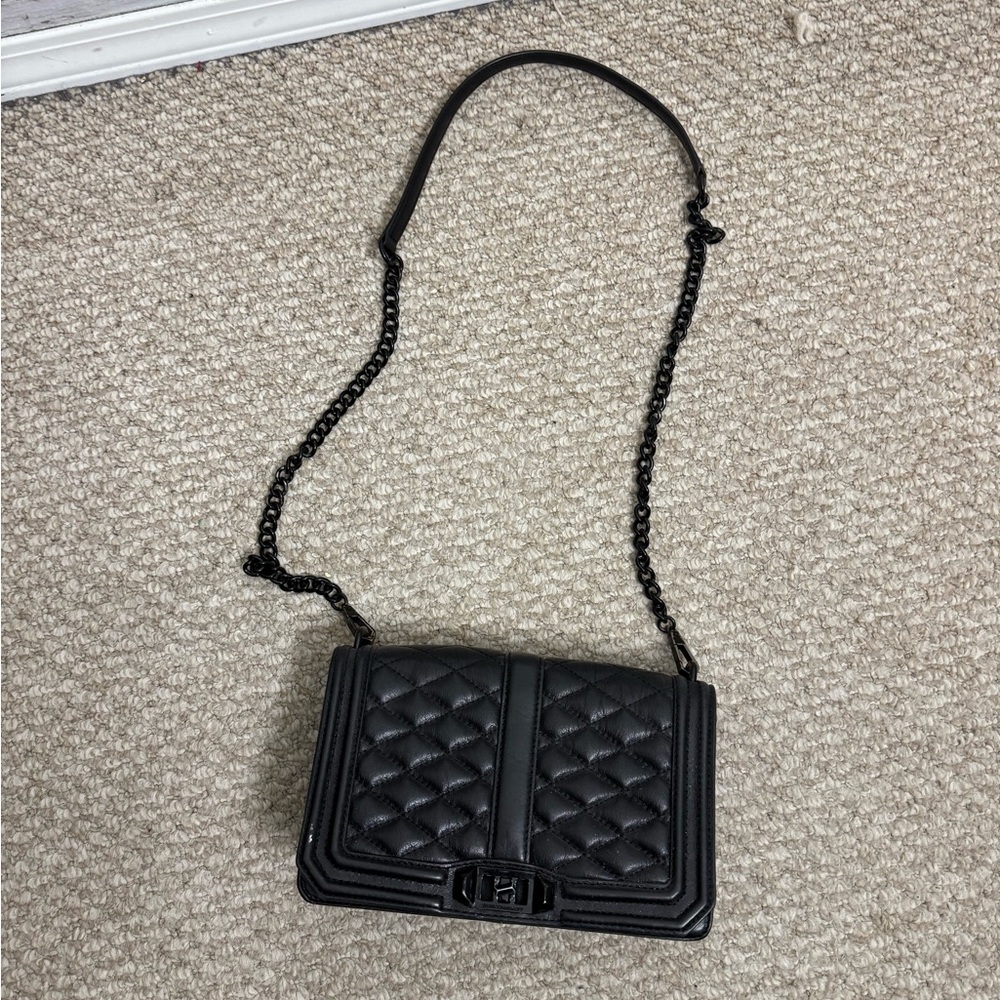 Rebecca Minkoff Black Quilted Leather Crossbody Bag